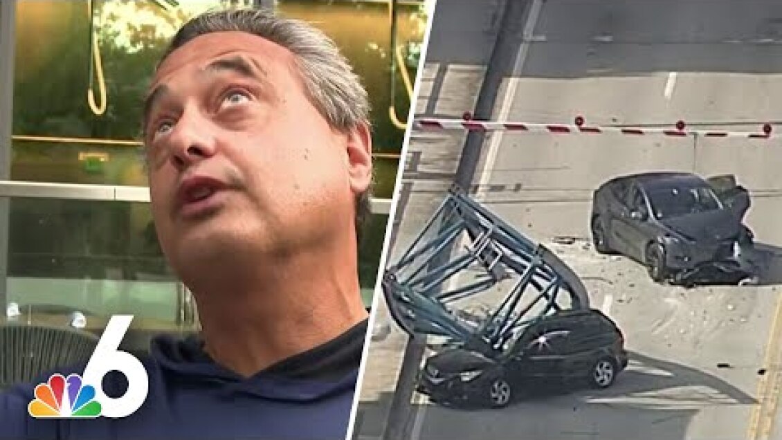 Fort Lauderdale crane collapse: Driver describes scary moments crane fell on Tesla