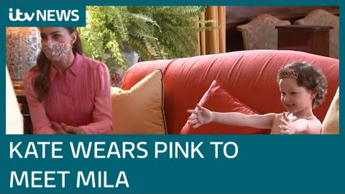 'Real life princess' Kate Middleton wears pink to finally meet five-year-old Mila | ITV News