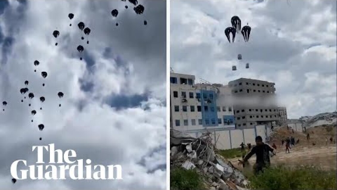 Gaza aid packages plummet to ground after parachutes fail to deploy