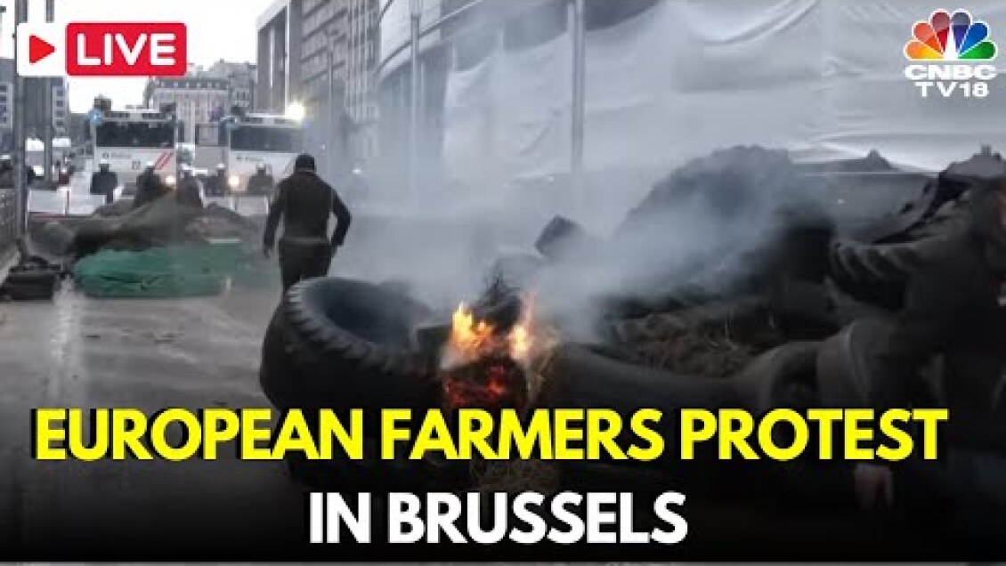 LIVE: European Farmers Protest in Brussels | Southern Belgium Protest | Farmers Protest Live | IN18L