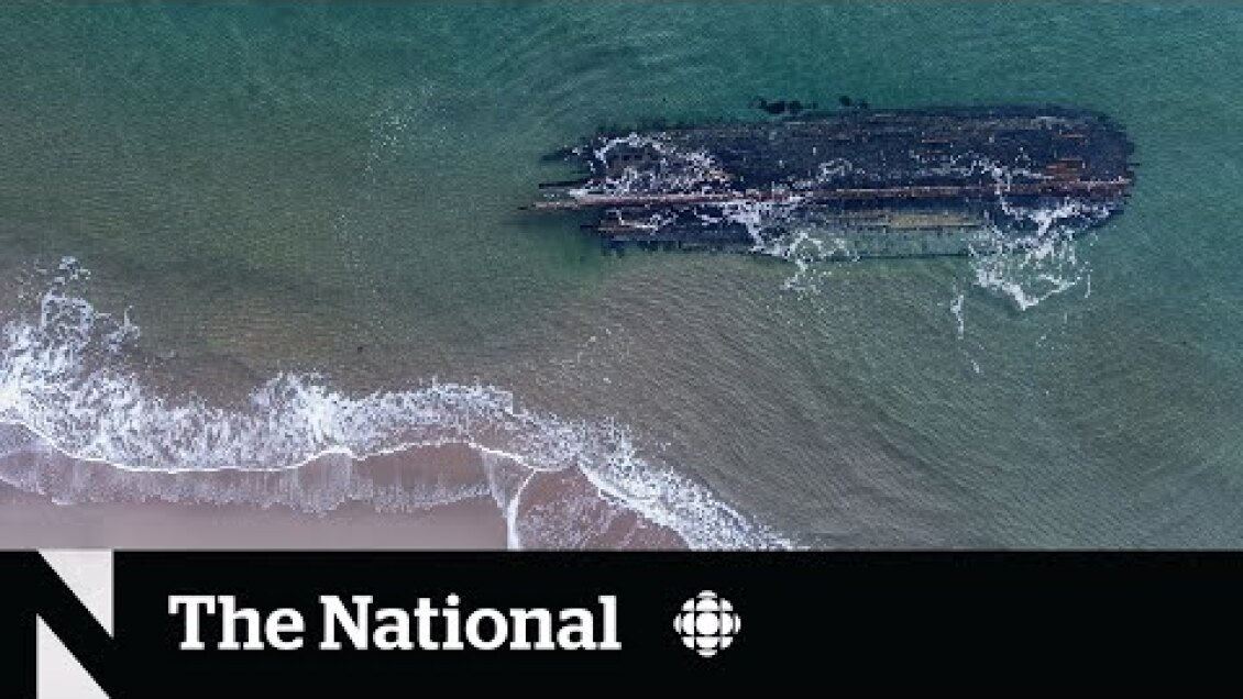 #TheMoment a mysterious shipwreck appeared on the Newfoundland coast