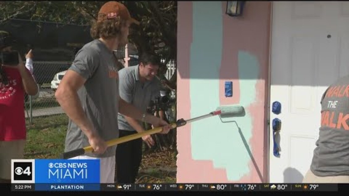 Miami Open athletes help paint house for non-profit Rebuilding Together Miami-Dade