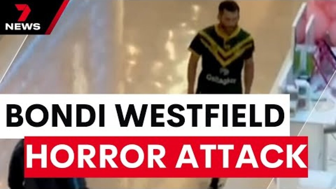 Video of the attacker inside Bondi Junction Westfield | 7 News Australia