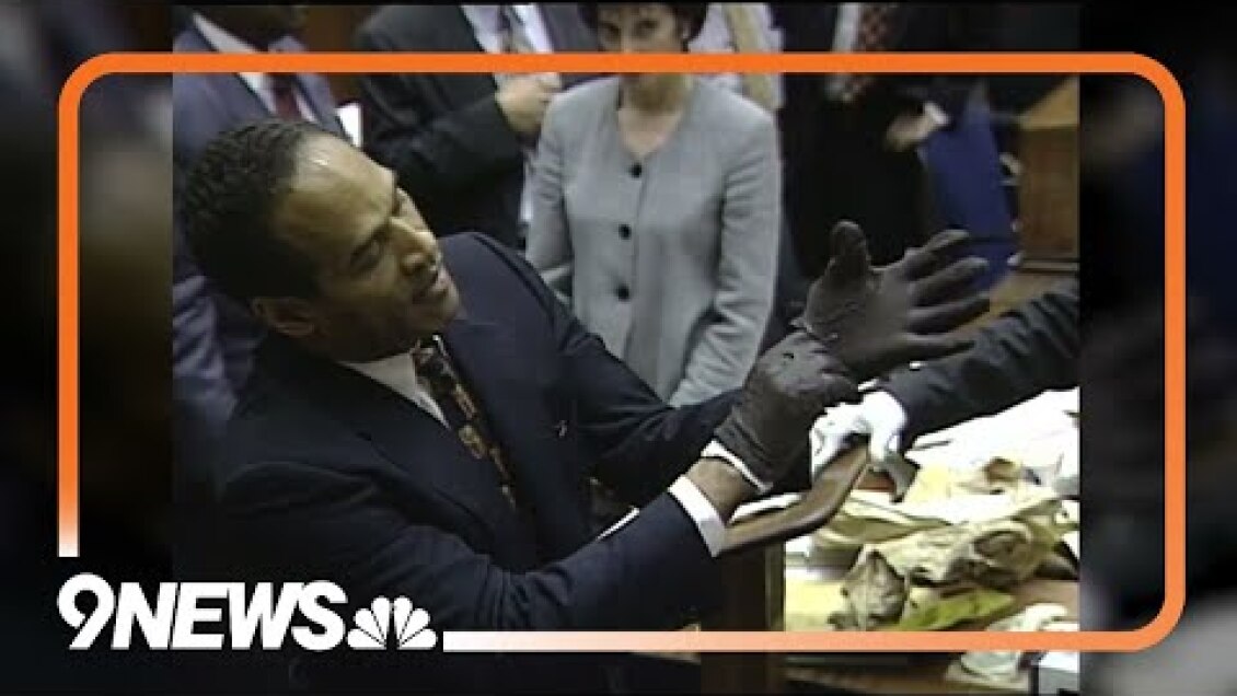 O.J. Simpson puts on gloves in court