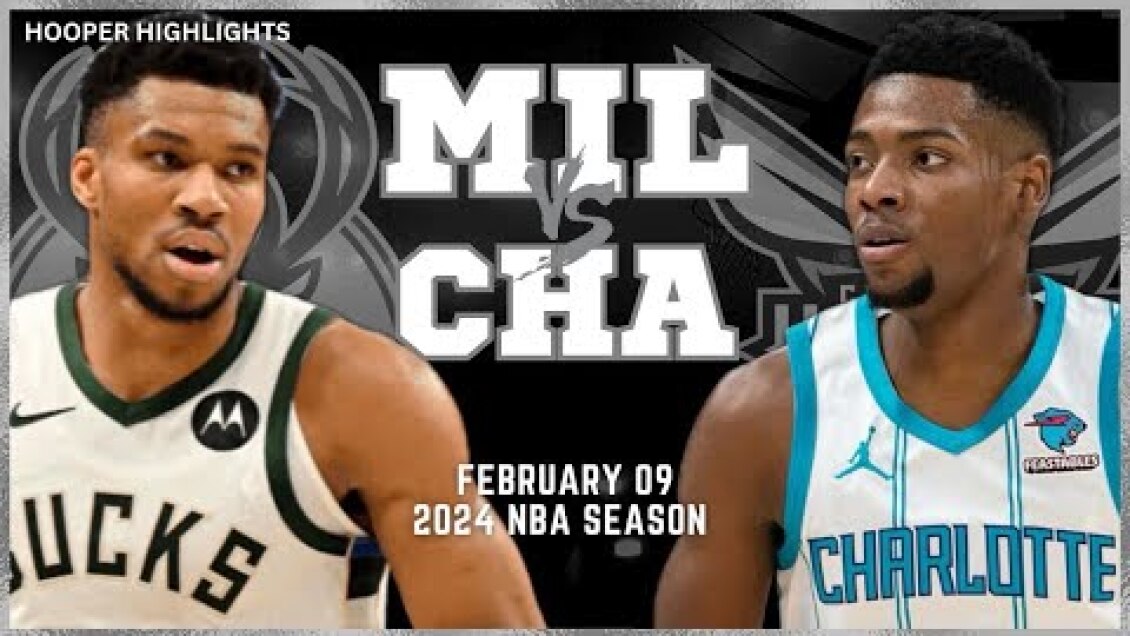 Milwaukee Bucks vs Charlotte Hornets Full Game Highlights | Feb 9 | 2024 NBA Season