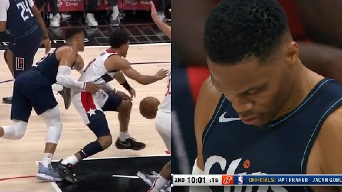 Russell Westbrook fracture his hand trying to steal from Jordan Poole 😬