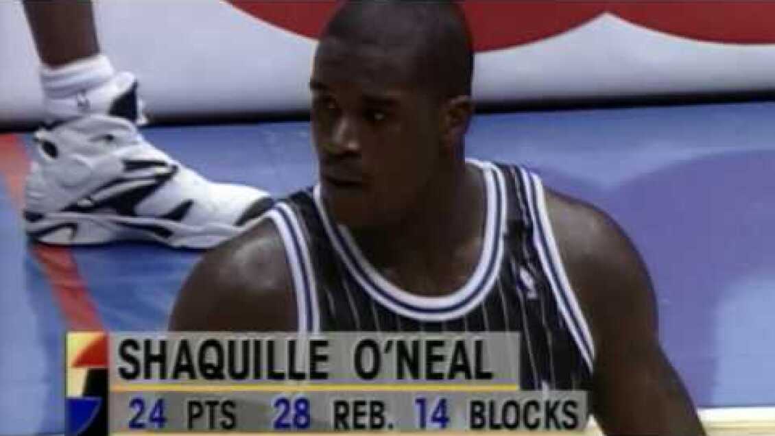 Shaquille O'Neal Incredible Triple Double vs Nets | 24 Points 28 Rebounds 15 Blocks