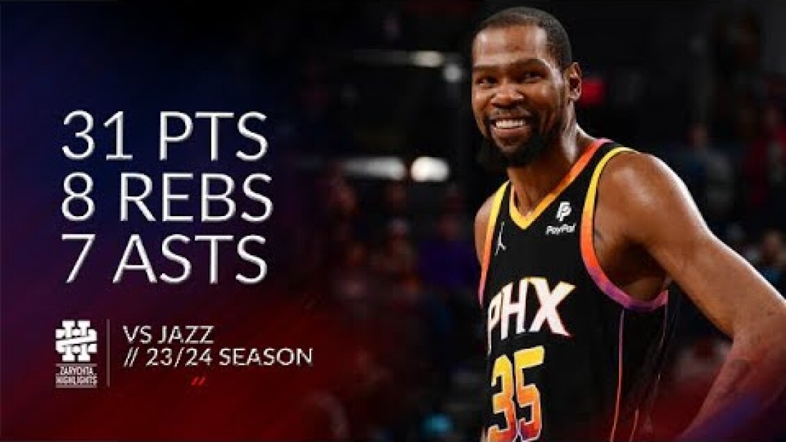Kevin Durant 31 pts 8 rebs 7 asts vs Jazz 23/24 season