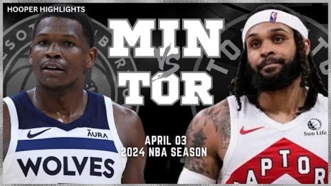 Minnesota Timberwolves vs Toronto Raptors Full Game Highlights | Apr 3 | 2024 NBA Season
