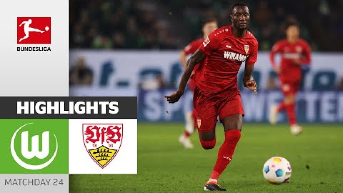 Guirassy Brace In 5-Goal-Thriller | VfL Wolfsburg - VfB Stuttgart | Highlights | MD 24 | Buli 23/24