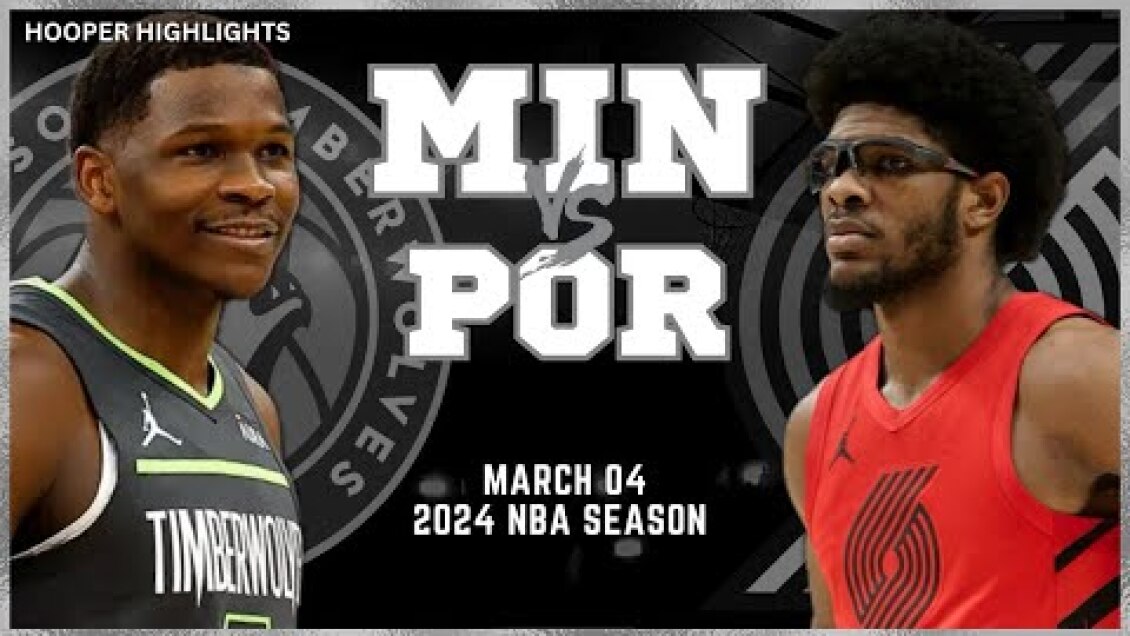 Minnesota Timberwolves vs Portland Trail Blazers Full Game Highlights | Mar 4 | 2024 NBA Season