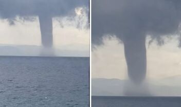 Εντυπωσιακός υδροστρόβιλος ανάμεσα σε Κω και Αλικαρνασσό (Βίντεο)