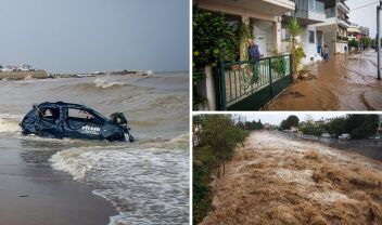 Σαρωτικό το χτύπημα της κακοκαιρίας με έναν νεκρό στη Ρόδο: Στα δύο κόπηκε η Εύβοια από τις πλημμύρες, εκκενώθηκαν τα Ψαχνά, δοκιμάζεται και η Αττική (Εικόνες & Βίντεο)