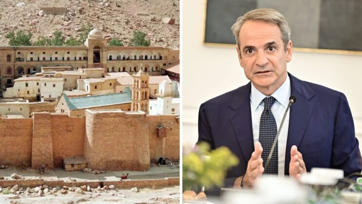 Μονή Σινά: Τηλεφωνική επικοινωνία Μητσοτάκη με τον Αρχιεπίσκοπο Συμεών για τη συμφωνία