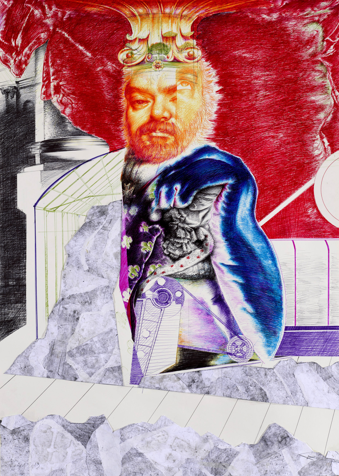 Nikos_Moschos_Stone_grower_n_3_2019_pen_and_collage_on_paper-50x70_cm_ZG